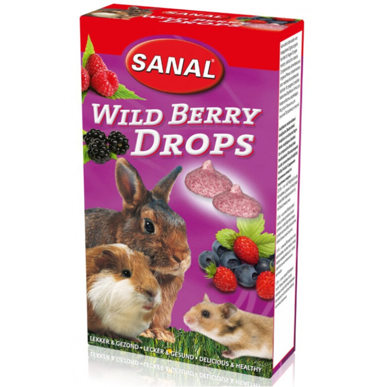 Sanal Wild Berry Drops, 45g - мультивитаминное лакомство с лесными ягодами для грызунов